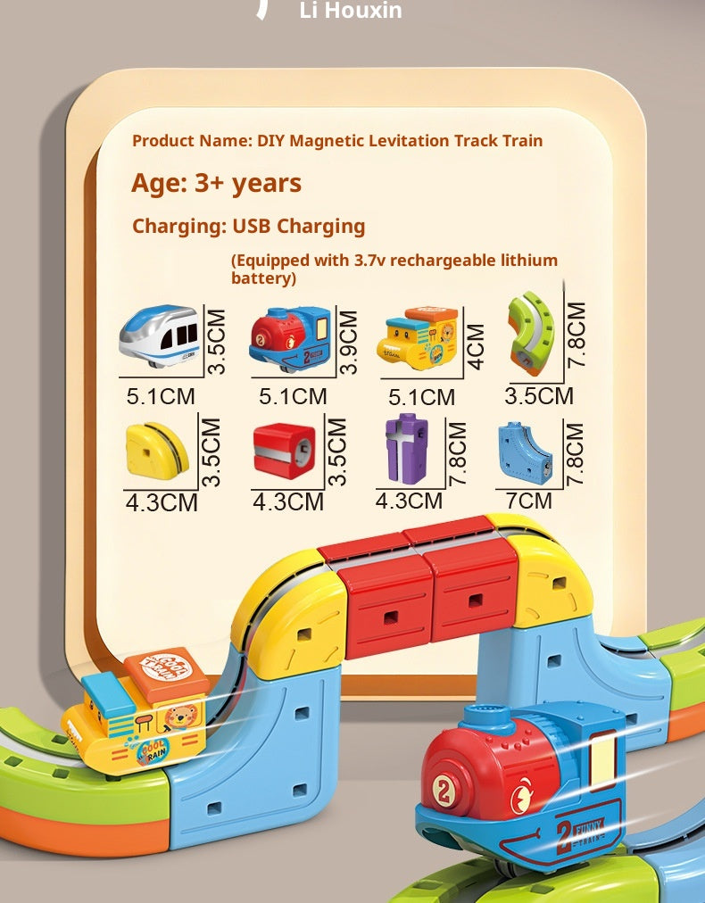 DIY Magnetic Bullet Train Set For Kids With Electric Locomotive Track