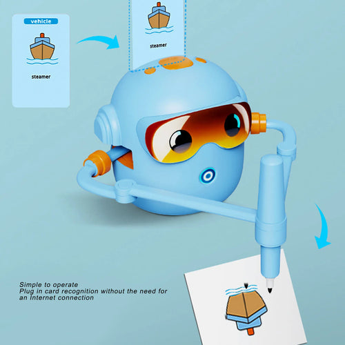 Kids Educational Drawing Robot + 100 Cards | Auto Learning Toy for Boys & Girls