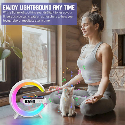 Digital Led  Wireless Charger Speaker