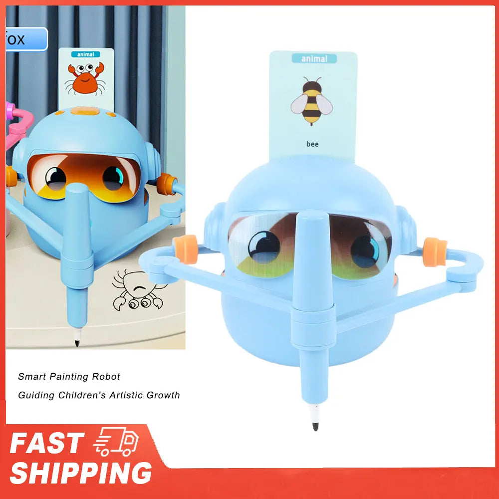 Kids Educational Drawing Robot + 100 Cards | Auto Learning Toy for Boys & Girls