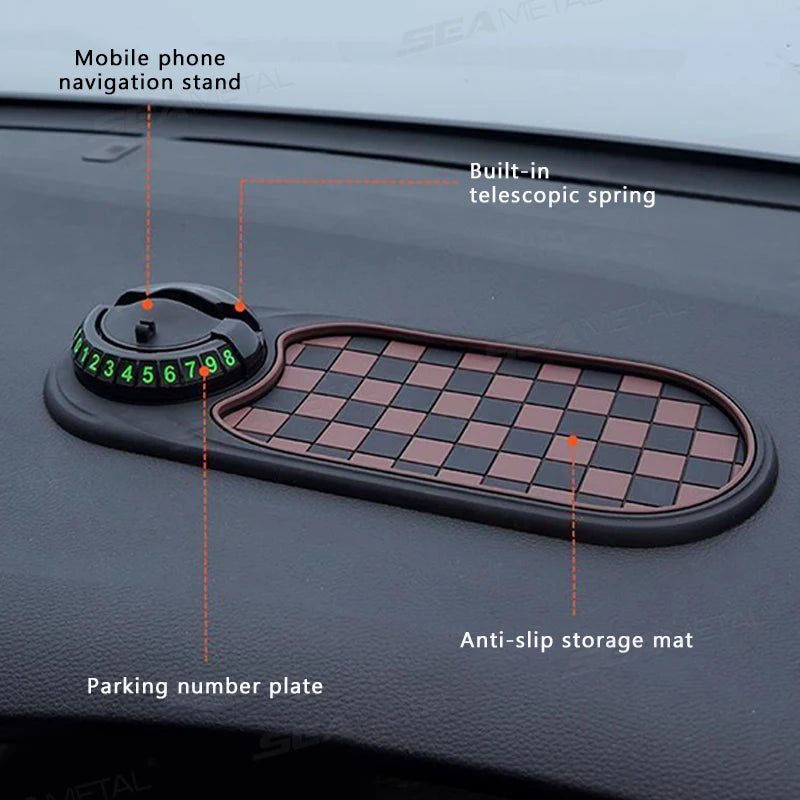 2-in-1 360° Rotating Car Dashboard Anti-Slip Mat & Phone Holder