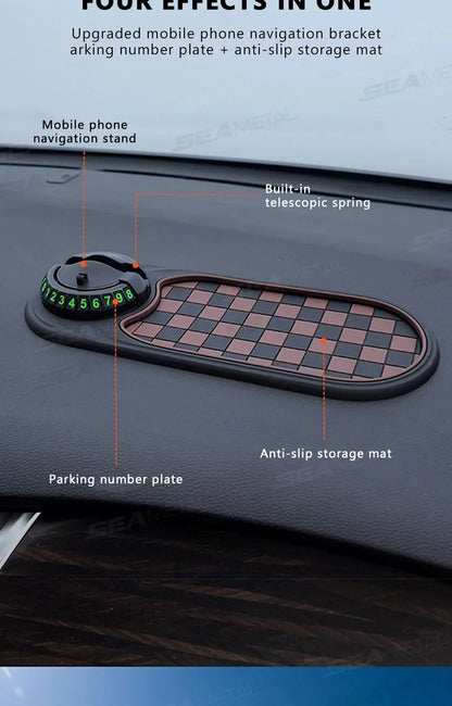 2-in-1 360° Rotating Car Dashboard Anti-Slip Mat & Phone Holder