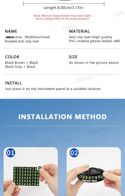 2-in-1 360° Rotating Car Dashboard Anti-Slip Mat & Phone Holder