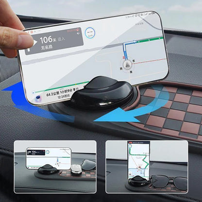 2-in-1 360° Rotating Car Dashboard Anti-Slip Mat & Phone Holder