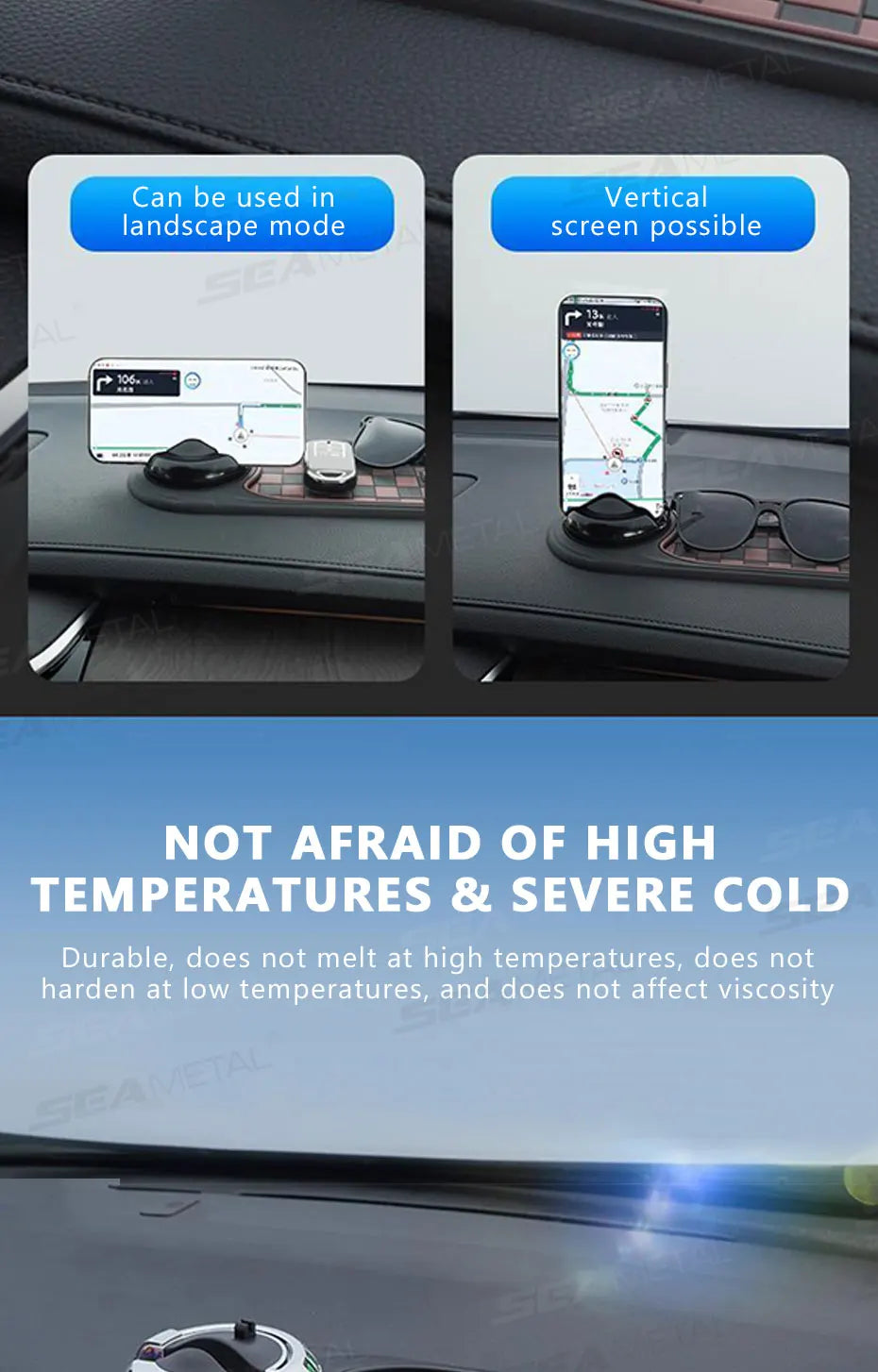 2-in-1 360° Rotating Car Dashboard Anti-Slip Mat & Phone Holder