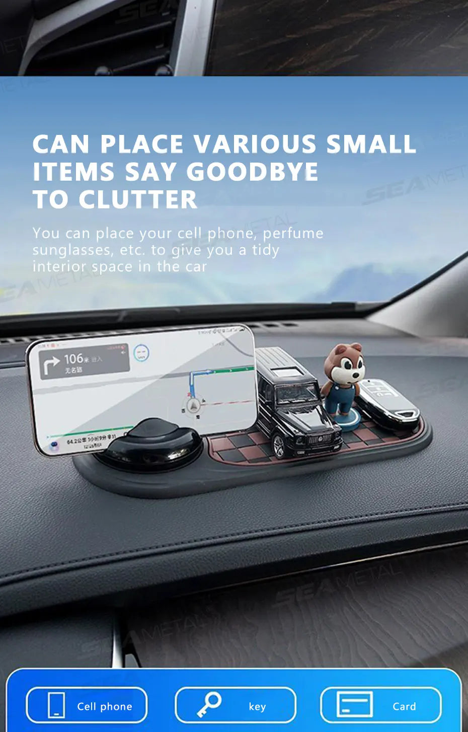 2-in-1 360° Rotating Car Dashboard Anti-Slip Mat & Phone Holder