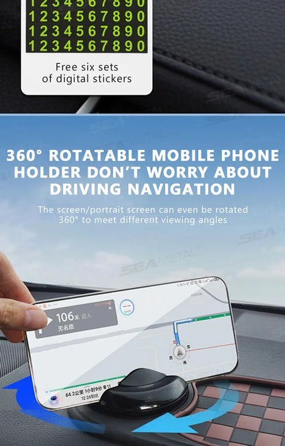 2-in-1 360° Rotating Car Dashboard Anti-Slip Mat & Phone Holder
