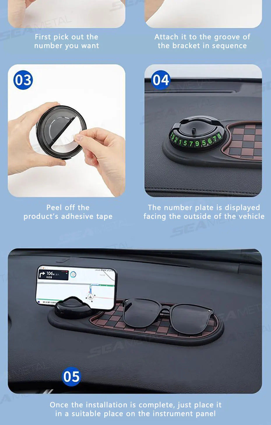 2-in-1 360° Rotating Car Dashboard Anti-Slip Mat & Phone Holder