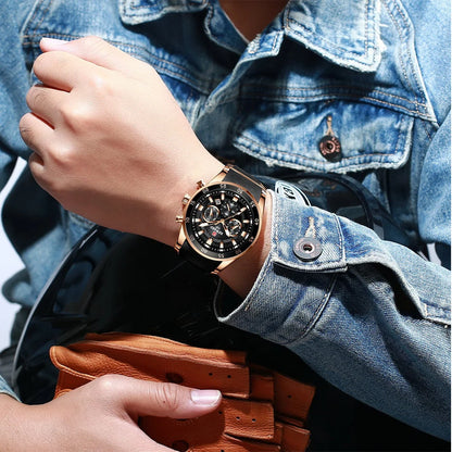 ⌚ REWARD Big Dial Men's Luxury Sports Watch | Waterproof Chronograph Quartz