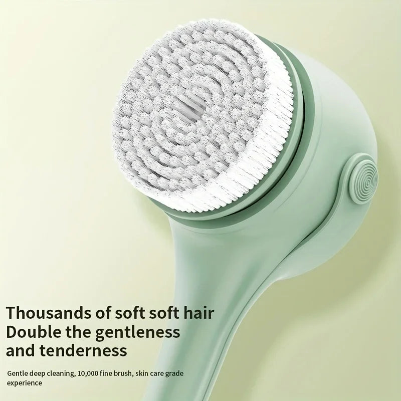 4-in-1 Electric Bath Brush – Rotating Back Scrubber, 4 Brush Heads, USB Rechargeable