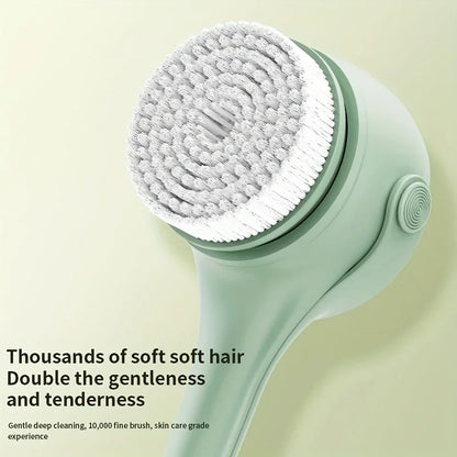 4-in-1 Electric Bath Brush – Rotating Back Scrubber, 4 Brush Heads, USB Rechargeable