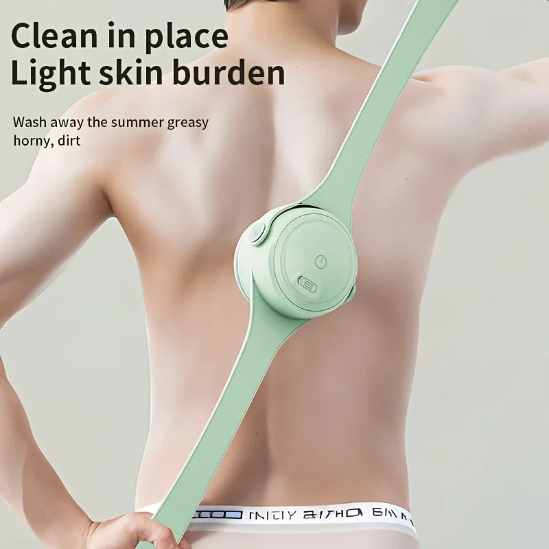 4-in-1 Electric Bath Brush – Rotating Back Scrubber, 4 Brush Heads, USB Rechargeable