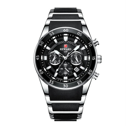 ⌚ REWARD Big Dial Men's Luxury Sports Watch | Waterproof Chronograph Quartz