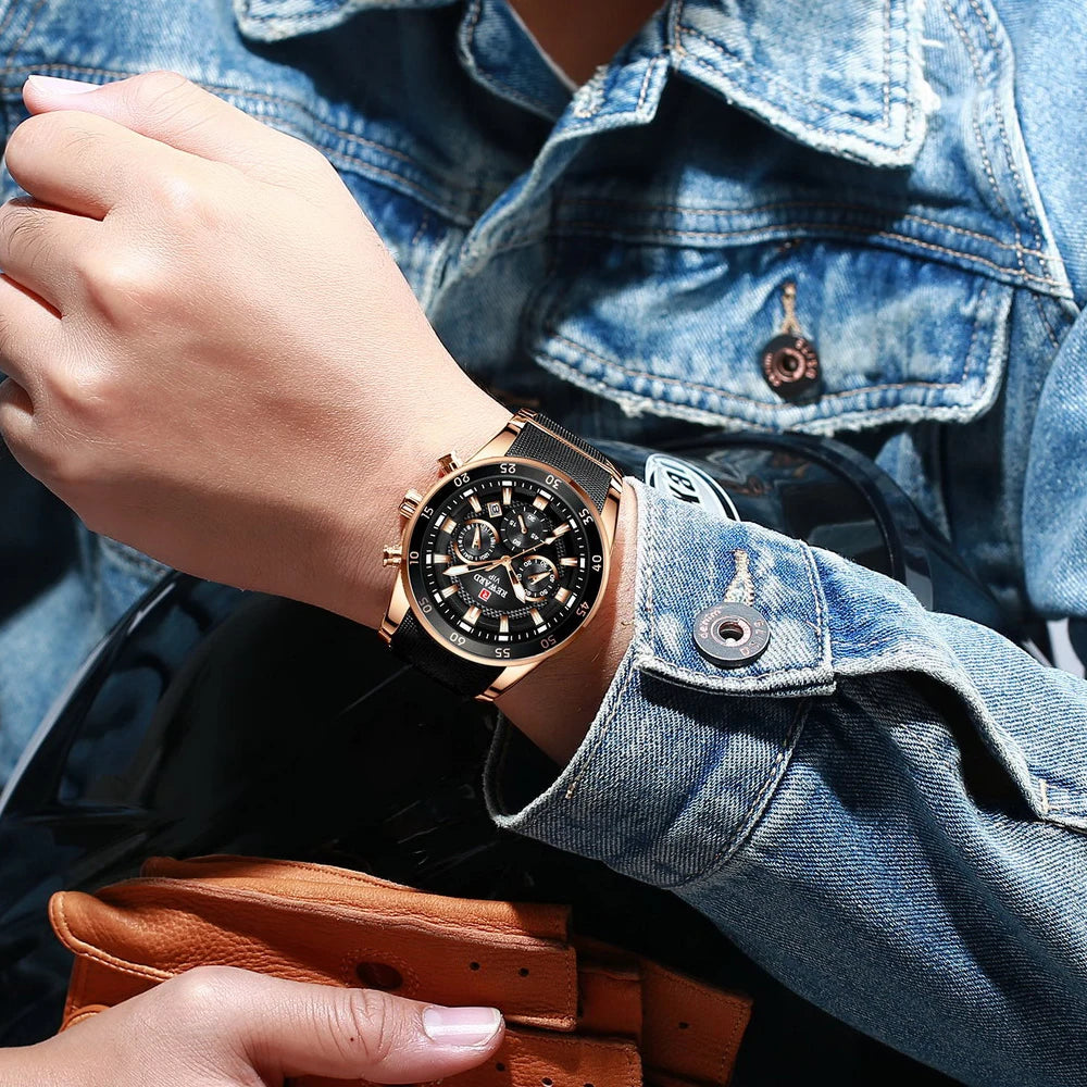 ⌚ REWARD Big Dial Men's Luxury Sports Watch | Waterproof Chronograph Quartz