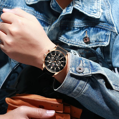 ⌚ REWARD Big Dial Men's Luxury Sports Watch | Waterproof Chronograph Quartz