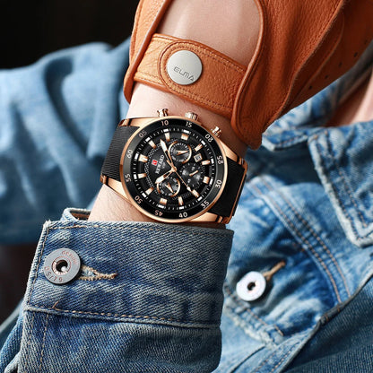 ⌚ REWARD Big Dial Men's Luxury Sports Watch | Waterproof Chronograph Quartz