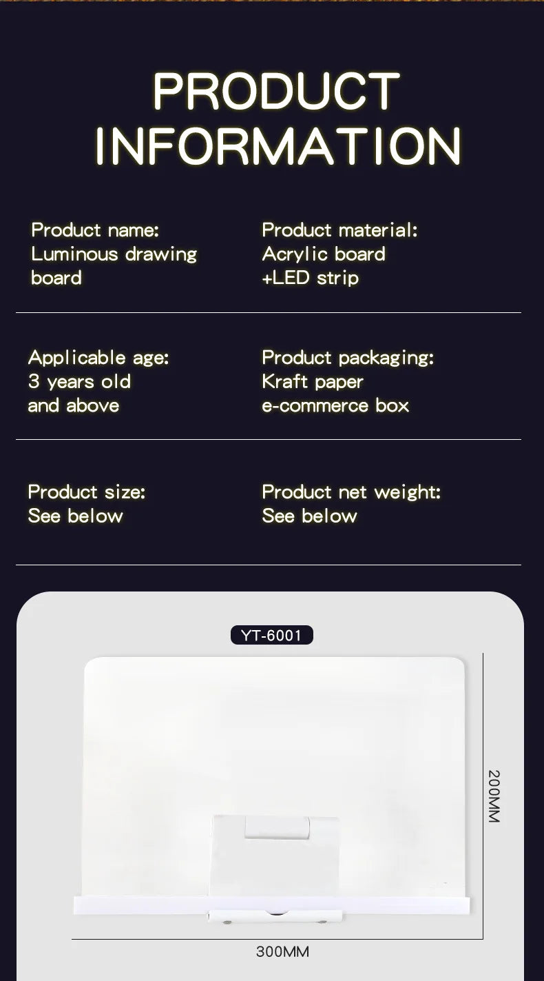 LED Glowing Drawing Board Children – Light Up Your Childs Creativity (For KSA)
