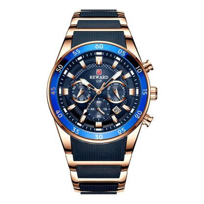 ⌚ REWARD Big Dial Men's Luxury Sports Watch | Waterproof Chronograph Quartz