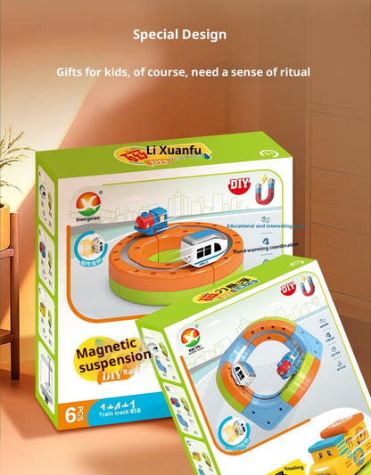 DIY Magnetic Bullet Train Set For Kids With Electric Locomotive Track
