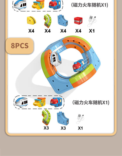 DIY Magnetic Bullet Train Set For Kids With Electric Locomotive Track