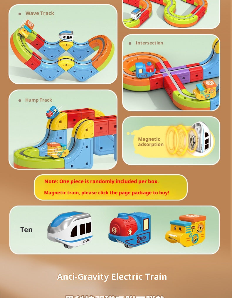 DIY Magnetic Bullet Train Set For Kids With Electric Locomotive Track
