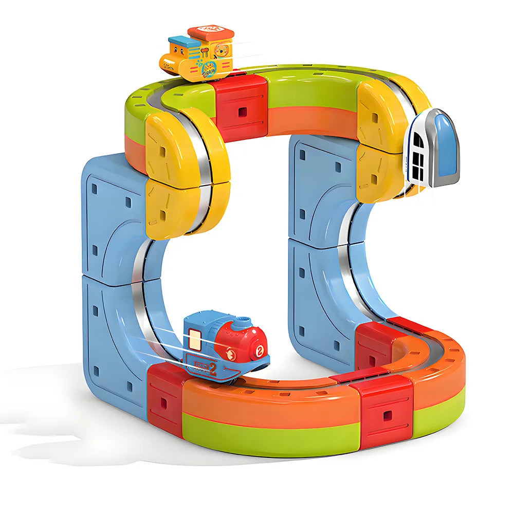 DIY Magnetic Bullet Train Set For Kids With Electric Locomotive Track