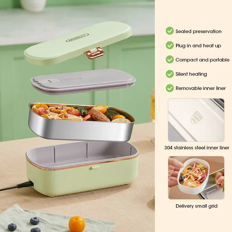900ML Portable Electric Lunch Box Food Warmer For School And Office