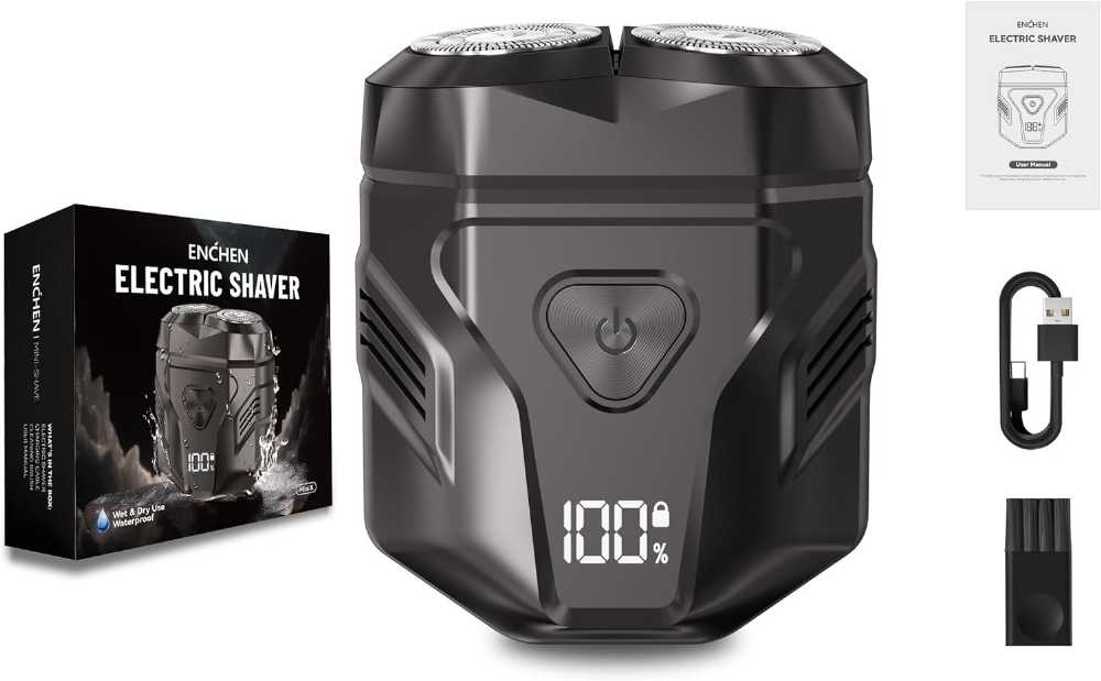 Rechargeable Portable Shaver with Multi-Functional Display