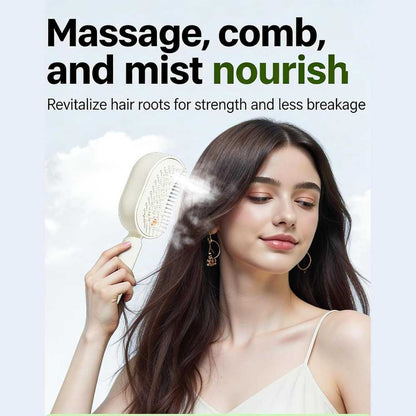 Misting Steam Hair Brush | Rechargeable Detangling Tool with Oil